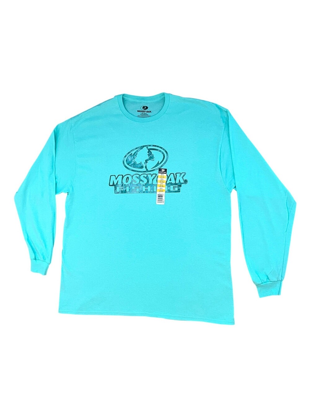 Mossy Oak Fishing L/S Teal Graphic T-Shirt 2XL  NWT Cotton